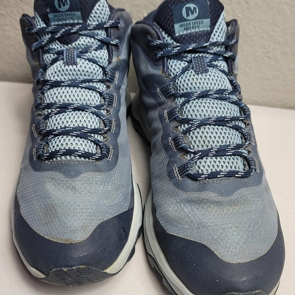 Merrell Moab Speed Mid Gore-Tex Hiking Boots Women's Blue Lightweight - Sz US 10 - Picture 9 of 9